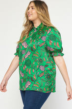 Load image into Gallery viewer, Anika Botanical Print Ruffle Trim Top