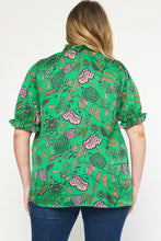 Load image into Gallery viewer, Anika Botanical Print Ruffle Trim Top