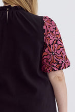 Load image into Gallery viewer, Zoe Black Embroidered Puff Sleeve Top