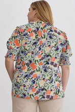 Load image into Gallery viewer, Danica Blue Floral V-Neck Top