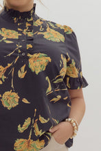Load image into Gallery viewer, Peyton Floral Ruffle Trim Top