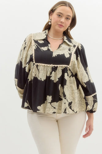 Taylor Ann 3/4 Sleeve Floral Top