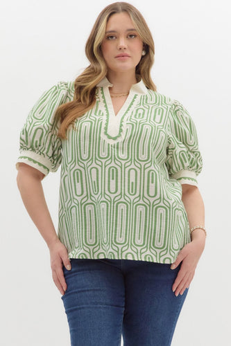 Sally Ann Geo Print Bistro Top