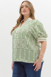 Sally Ann Geo Print Bistro Top