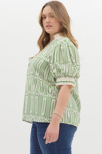 Sally Ann Geo Print Bistro Top