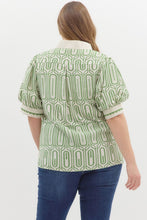 Load image into Gallery viewer, Sally Ann Geo Print Bistro Top