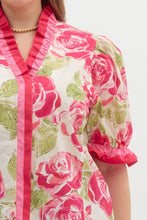 Load image into Gallery viewer, Rosie Floral Ruffle Trim Puff Sleeve Top