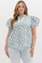 Load image into Gallery viewer, Alicia Floral Ruffle Sleeve Top