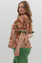 Load image into Gallery viewer, Bella Floral Print Ruffle Trim Top