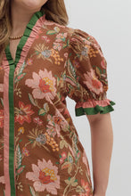 Load image into Gallery viewer, Bella Floral Print Ruffle Trim Top