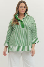 Load image into Gallery viewer, Talia Striped Top with Pearl Accent