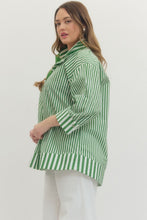 Load image into Gallery viewer, Talia Striped Top with Pearl Accent