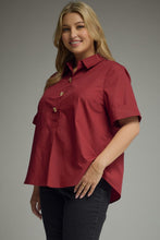 Load image into Gallery viewer, New Color! Toni Short Sleeve Top in Crimson