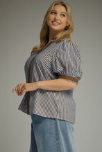 Load image into Gallery viewer, Landon Striped Puff Sleeve Top