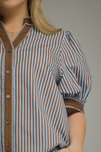Load image into Gallery viewer, Landon Striped Puff Sleeve Top