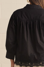 Load image into Gallery viewer, Liza 3/4 Sleeve Black Lace Trim Top