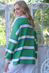 Marley Half-Zip French Terry Striped Pullover