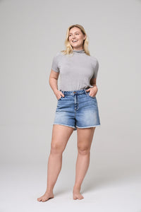 Sutton Comfort Stretch Fringed Hem Shorts