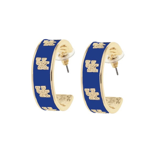 Kentucky Wildcats Enamel Logo Hoop Earrings