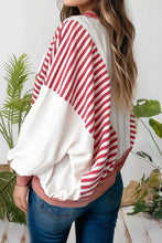 Load image into Gallery viewer, Maureen Red and White French Terry Oversized Sweatshirt