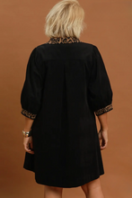 Load image into Gallery viewer, Kayla Corduroy Leopard Trim Shift Dress