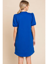 Load image into Gallery viewer, Samantha Royal Blue Textured Shift Dress