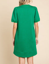 Load image into Gallery viewer, Restocked! Samantha Kelly Green Textured Shift Dress