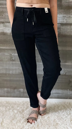 Jane Cuffed Black Joggers