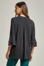 Load image into Gallery viewer, New Style! Black Bell Sleeve Lizzy Top