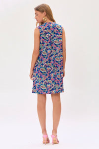 Restocked! Mila Wrinkle Free Paisley Tank Dress in Royal