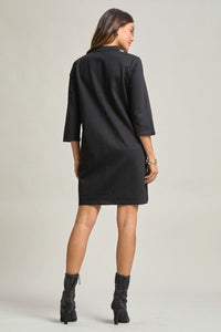 Billie Ponte Knit A-Line Dress in Black