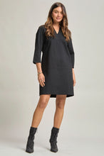 Load image into Gallery viewer, Billie Ponte Knit A-Line Dress in Black