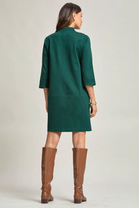 Billie Ponte Knit A-Line Dress in Emerald