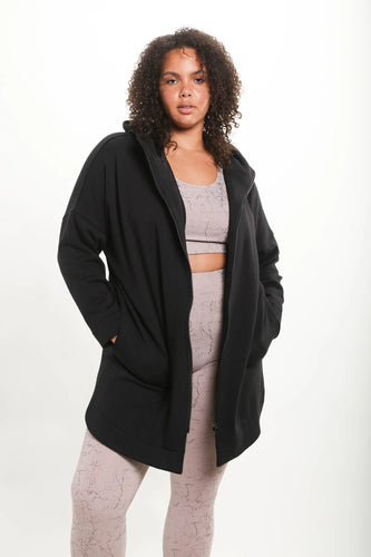 Liesa Longline Zip-Up Jacket with Hood