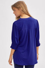 Load image into Gallery viewer, Carolann Smocked Top in Royal Blue