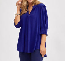 Load image into Gallery viewer, Carolann Smocked Top in Royal Blue