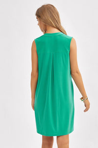 Mila Wrinkle Free Tank Dress in Kelly Green