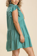 Load image into Gallery viewer, Amelia Ruffle Sleeve Collared Dress