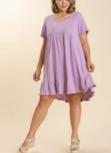Load image into Gallery viewer, Remi Ruffle Trim Dress with Frayed Edges in Lilac