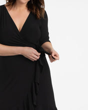 Load image into Gallery viewer, Whimsy Wrap Dress in Black