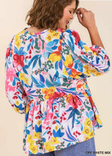 Load image into Gallery viewer, Sloan Tropical Print Puff Sleeve Top