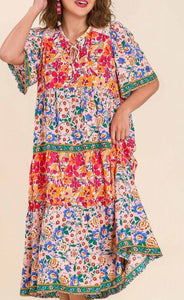 Nina Mixed Floral Print Maxi Dress