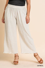 Load image into Gallery viewer, Ashley Frayed Hem Linen Blend Pants in Oatmeal