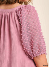 Load image into Gallery viewer, Serena Textured Puff Sleeve Top in Mauve