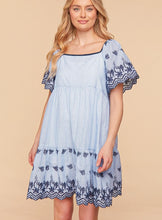 Load image into Gallery viewer, Toni Embroidered Scalloped Hem Dress