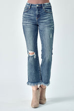 Load image into Gallery viewer, Frayed High Rise Cropped Flare Jeans
