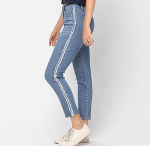 Side Fray Slim Fit Jeans