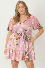 Load image into Gallery viewer, Ashton Pink Floral Tiered Dress