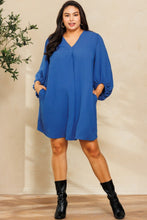 Load image into Gallery viewer, Maggie V-Neck Band Balloon Sleeve Dress