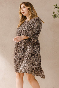 Elizabeth Leopard Balloon Sleeve Babydoll dress